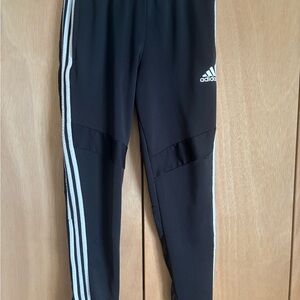 Adidas Black Joggers with White Stripes